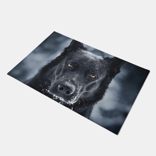 Black German Shepherd Deurmat (Schuin)
