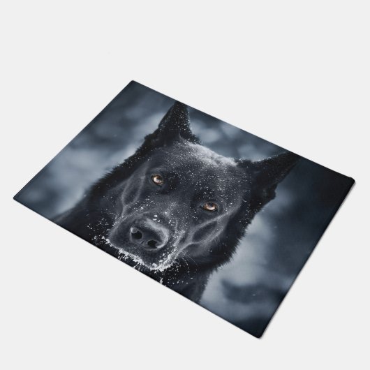 Black German Shepherd Deurmat (Schuin)