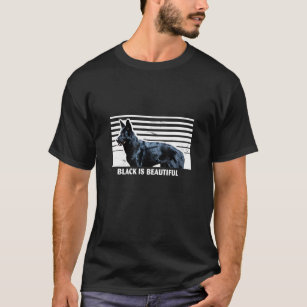Black German Shepherd Dog Beauful Retro T-shirt