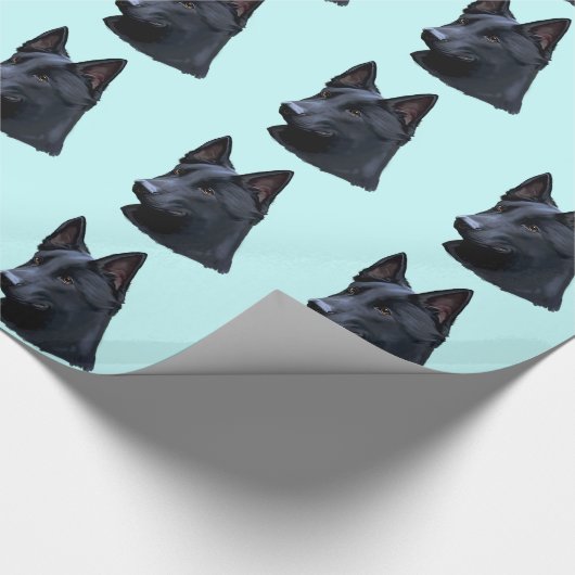 Black German Shepherd Dog Cadeaupapier (Hoek)