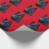 Black German Shepherd Dog Cadeaupapier (Hoek)