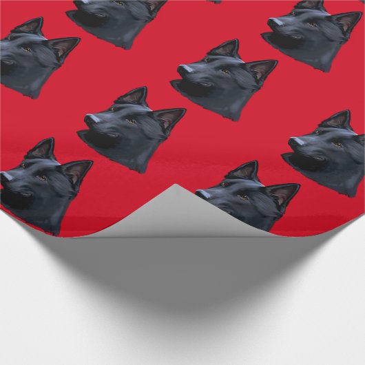 Black German Shepherd Dog Cadeaupapier (Hoek)