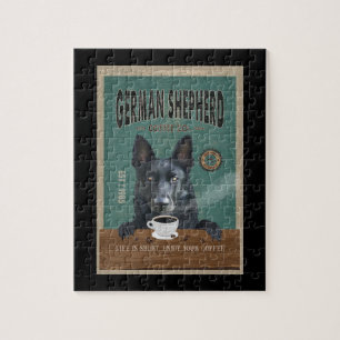 Black German Shepherd Dog Coffee Lover Legpuzzel