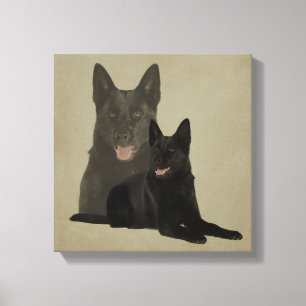 Black German Shepherd Dog - GSD Canvas Afdruk