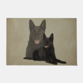 Black German Shepherd Dog - GSD Deurmat (Voorkant)