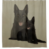 Black German Shepherd Dog - GSD Douchegordijn (Voorkant)