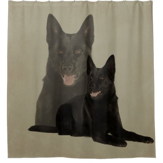Black German Shepherd Dog - GSD Douchegordijn (Voorkant)