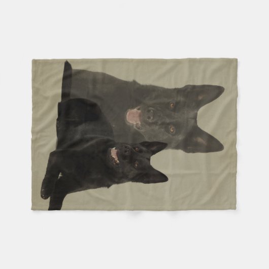Black German Shepherd Dog - GSD Fleece Deken (Voorkant (Horizontaal))