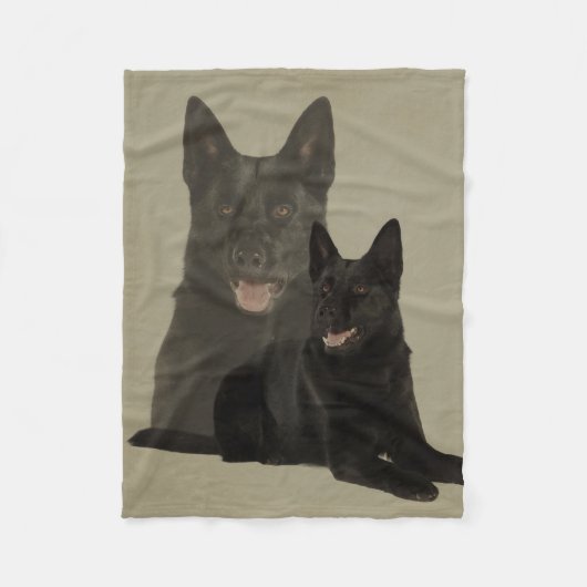 Black German Shepherd Dog - GSD Fleece Deken (Voorkant)