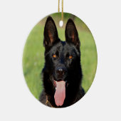 Black German Shepherd Dog - GSD Puppy Keramisch Ornament (Rechts)