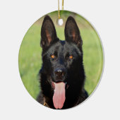 Black German Shepherd Dog - GSD Puppy Keramisch Ornament (Links)