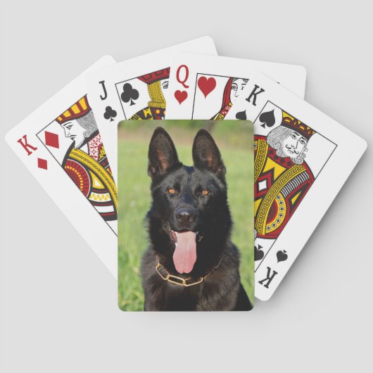 Black German Shepherd Dog - GSD Puppy Pokerkaarten (Achterkant)