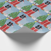 Black German Shepherd Dog in Snow-kerstcadeaus Cadeaupapier (Hoek)