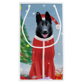 Black German Shepherd Dog in Snow-kerstcadeaus Klein Cadeauzakje (Achterkant)