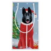 Black German Shepherd Dog in Snow-kerstcadeaus Klein Cadeauzakje (Voorkant)