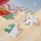 Black German Shepherd Dog in Snow-kerstcadeaus Legpuzzel (Zijkant)