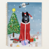 Black German Shepherd Dog in Snow-kerstcadeaus Planner (Voorkant)