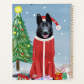 Black German Shepherd Dog in Snow-kerstcadeaus Planner (Achterkant)