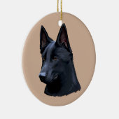 Black German Shepherd Dog Keramisch Ornament (Rechts)