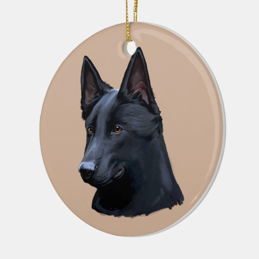 Black German Shepherd Dog Keramisch Ornament (Links)