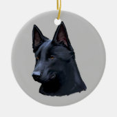 Black German Shepherd Dog Keramisch Ornament (Voorkant)
