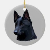 Black German Shepherd Dog Keramisch Ornament (Achterkant)
