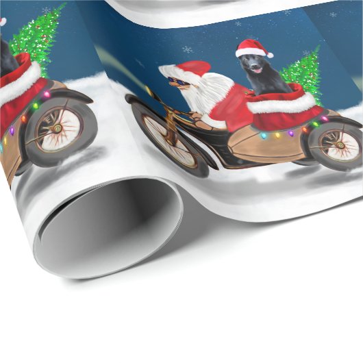 Black German Shepherd Dog kerstkerstkerstkerstkers Cadeaupapier (Rol Hoek)