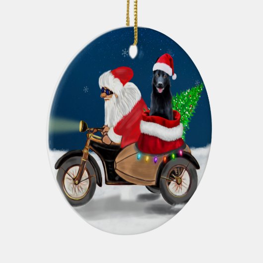 Black German Shepherd Dog kerstkerstkerstkerstkers Keramisch Ornament (Rechts)