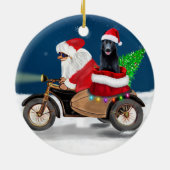 Black German Shepherd Dog kerstkerstkerstkerstkers Keramisch Ornament (Achterkant)