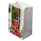 Black German Shepherd Dog Kerstmis Medium Cadeauzakje (Achterkant Gekanteld)