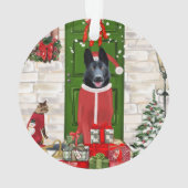 Black German Shepherd Dog Kerstmis Ornament (achterkant)