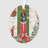 Black German Shepherd Dog Kerstmis Ornament (voorkant)