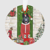 Black German Shepherd Dog Kerstmis Ornament (voorkant)