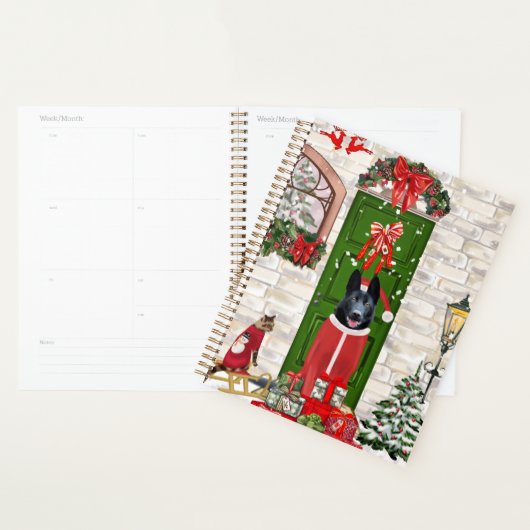 Black German Shepherd Dog Kerstmis Planner (Display)