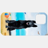 Black German Shepherd Dog on Beach Case-Mate iPhone Case (Achterkant (horizontaal))