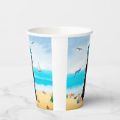 Black German Shepherd Dog on Beach Papieren Bekers (Links)