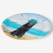 Black German Shepherd Dog on Beach Papieren Bordje (Gekanteld)