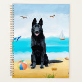 Black German Shepherd Dog on Beach Planner (Voorkant)