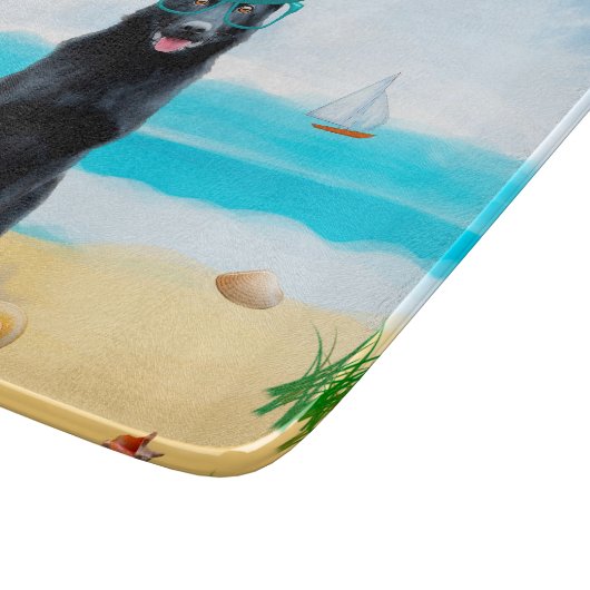 Black German Shepherd Dog on Beach Snijplank (Hoek)