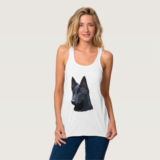 Black German Shepherd Dog Tanktop (Volledige Voorkant)