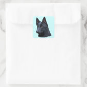 Black German Shepherd Dog Vierkante Sticker (Tas)