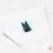 Black German Shepherd Dog Vierkante Sticker (Envelop)