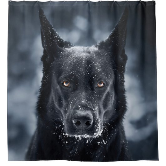 Black German Shepherd Douchegordijn