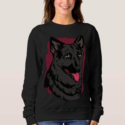 Black German Shepherd Face Artwork Trui (Voorkant)