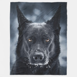 Black German Shepherd Fleece Deken
