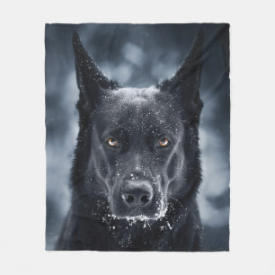 Black German Shepherd Fleece Deken