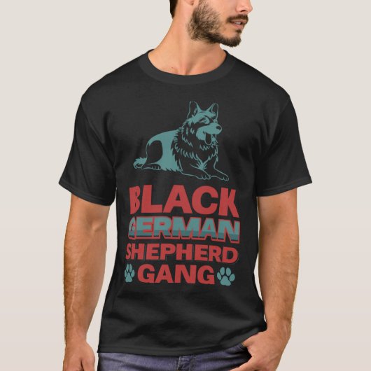 Black German Shepherd Gang T-shirt (Voorkant)