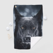 Black German Shepherd Golfhanddoek (Insitu)