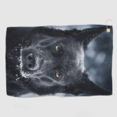 Black German Shepherd Golfhanddoek (Horizontaal)