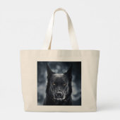 Black German Shepherd Grote Tote Bag (Achterkant)